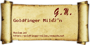 Goldfinger Milán névjegykártya